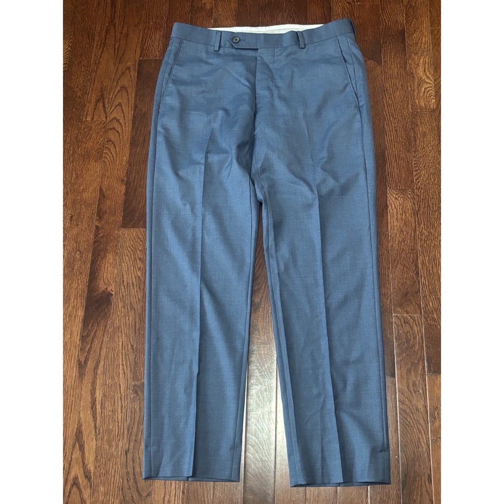 Samuelsohn Mens Blue Super 130s Wool Dress Pants Flat Front 33x30  Canada